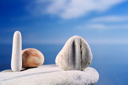 Horizontal image of stones in the beach