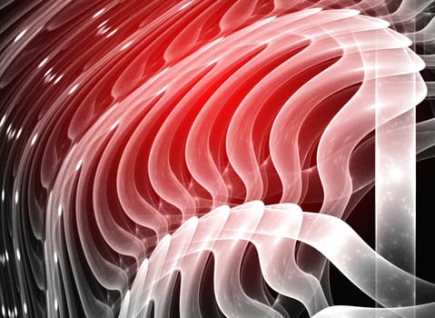 Abstract red waves and random circles, background