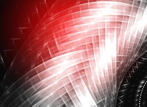 Abstract red waves and random circles, background