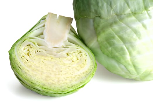 A head of cabbage isolated on a white background