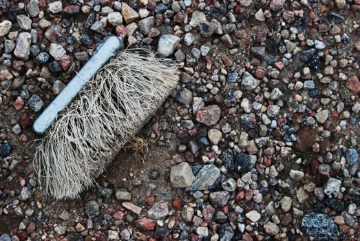 forgotten or lost brush lying on the ground