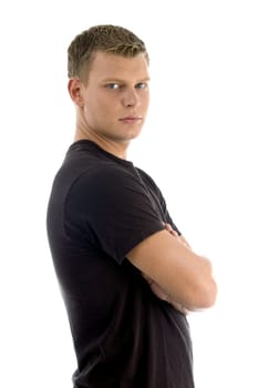 portrait of handsome man with white background
