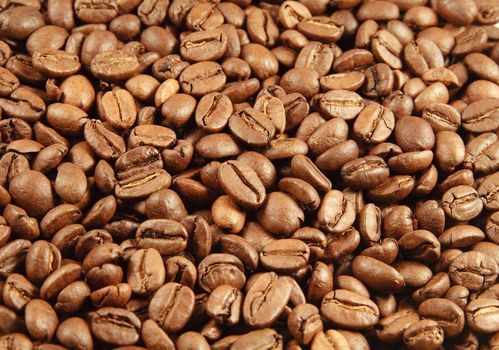 Roasted coffee beans. May be used as background