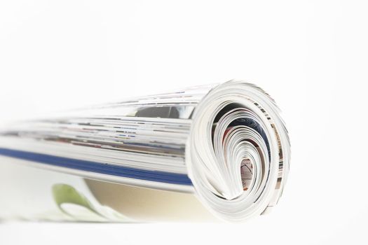 closeup of Magazine Roll isolated on white