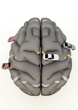 Conceptual image about having an obsession with driving. 