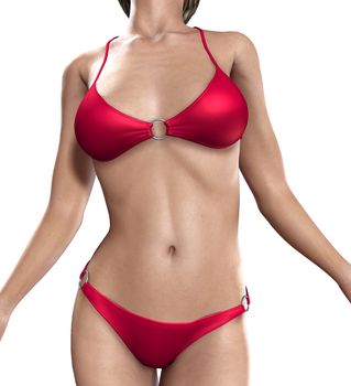 Up close view of a sexy female body in a bikini.