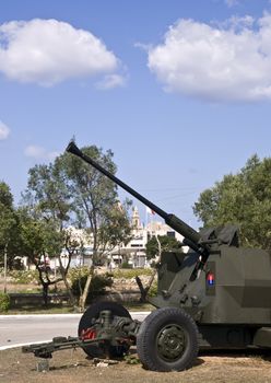 MALTA- OCTOBER 06 - Anti-Aircraft Gun 