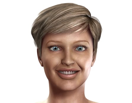 Close up image of a women smiling.
