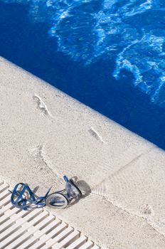 Picture of a swimming pool with details,