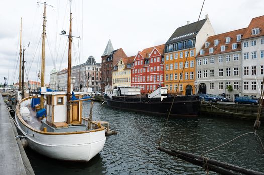 Famous Nyhavn in copenhagen in Denmark