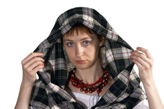 Girl in traditional scottish clothes