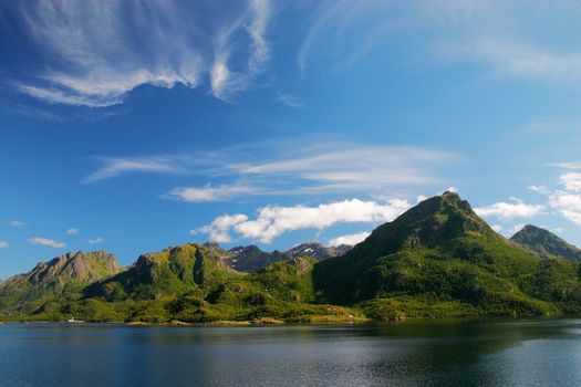 Landscape of fiord in north Norway