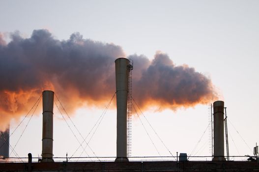 Smokestacks making air pollution