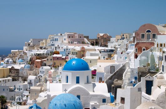 white houses on Santorini island, Greece