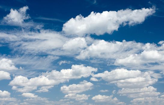 Blue sky with small clouds