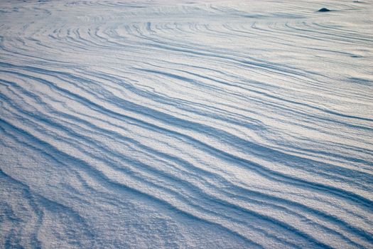 Pattern of weathering lines on the snow plain