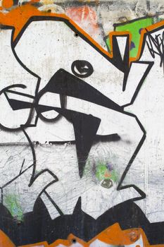 Colorful segment of a graffiti in Spain