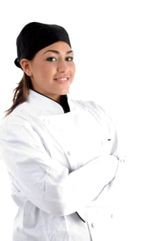 posing smiling chef with white background
