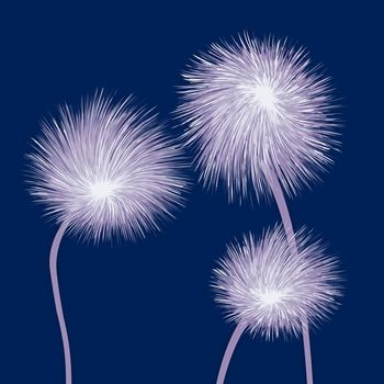 Stylized dandelions card, desktop background