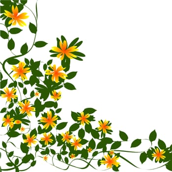 Decorative floral border over white background