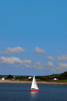 a yacht sailing in youghal bay ireland