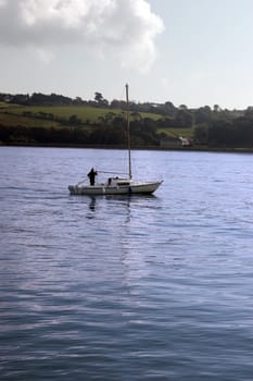 a yacht sailing in youghal bay ireland
