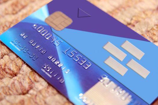 fake bank card ( totaly remade ) on a carpet