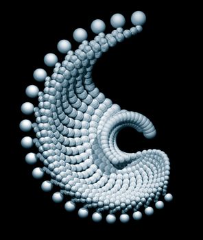 Abstract organic form on black background - 3d illustration