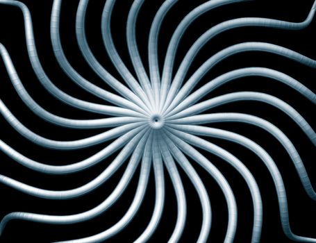 Abstract organic form on black background - 3d illustration