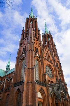 Old church in Poland on a cloudy sky