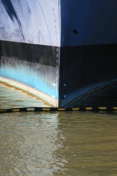 Close up of a front of a ship.
