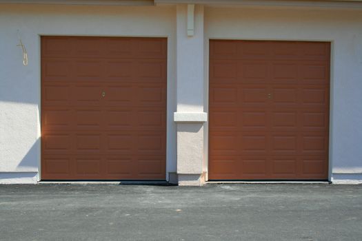 Close up of the newly built garage doors.
