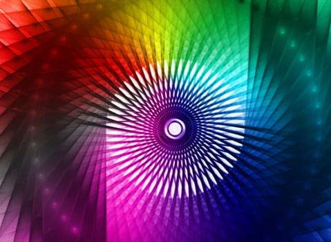 Abstract colorful waves and random circles, background