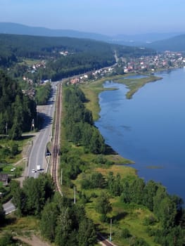 Very beautiful landscape of Krasnoyarsk with river