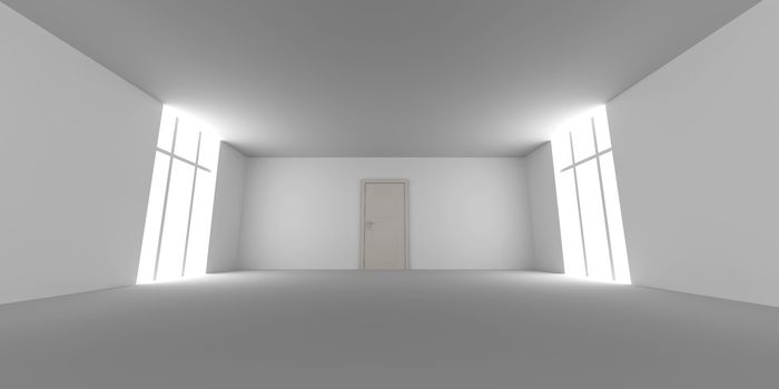 3D rendered Interior. An empty room.