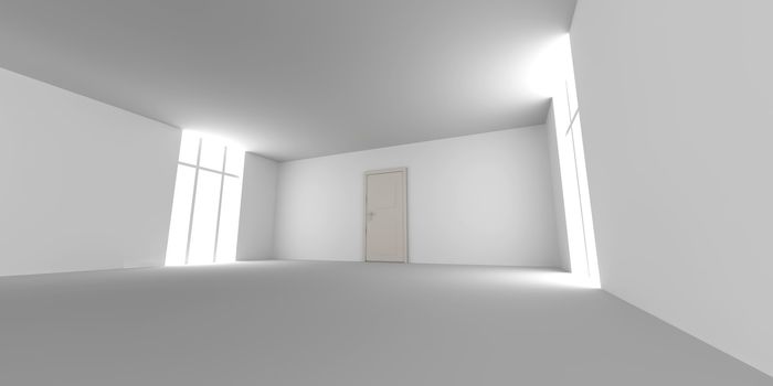 3D rendered Interior. An empty room.