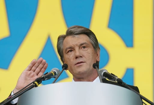  President of Ukraine Viktor Yushchenko at the meeting of united opposition forces in Kyiv April 28, 2007      