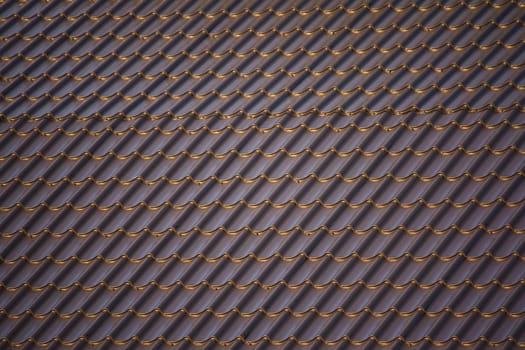 Metal tile roofing material, closeup (texture background)