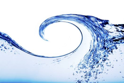 An ocean surf on deep blue water
