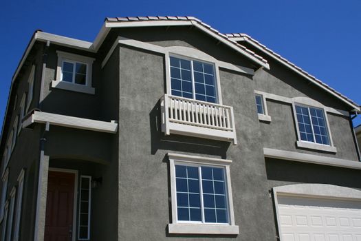 Close up of a brand new house.
