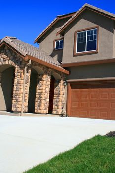 Close up of a brand new house.
