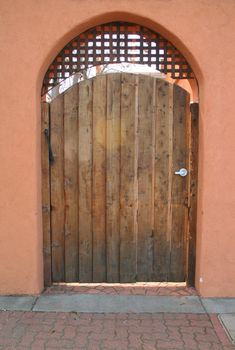 Close up of an entrance of a house.
