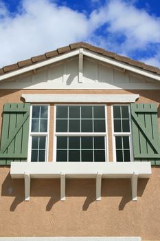 Close up of a window of a house.
