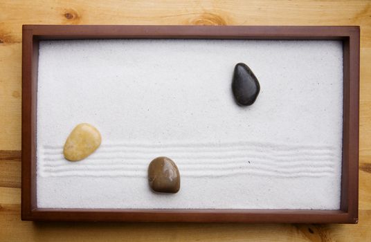Miniature Zen rock garden background