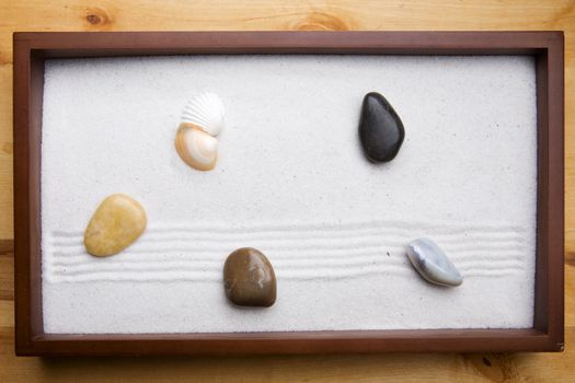 Miniature Zen rock garden background