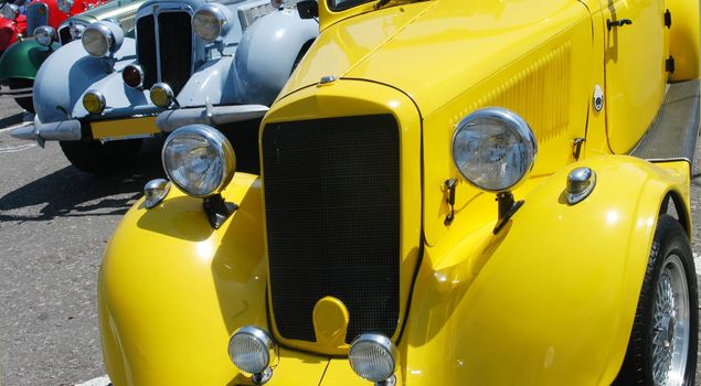 Close up shot of  classic car detail            