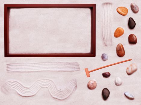 A do it yourself background for zen cart - move the rocks and sand around in the box and create your own zen garden