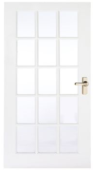 Just white door with a golden handle