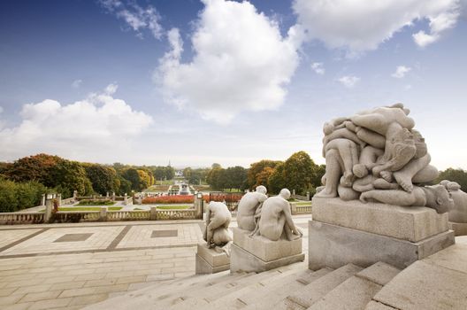 Oslo rock statue park in Norway