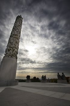The obelisk in the statue park in oslo